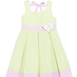Girls' Seersucker Butterfly Dress